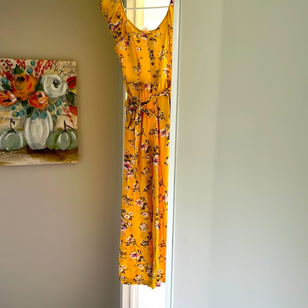 A yellow jumpsuit